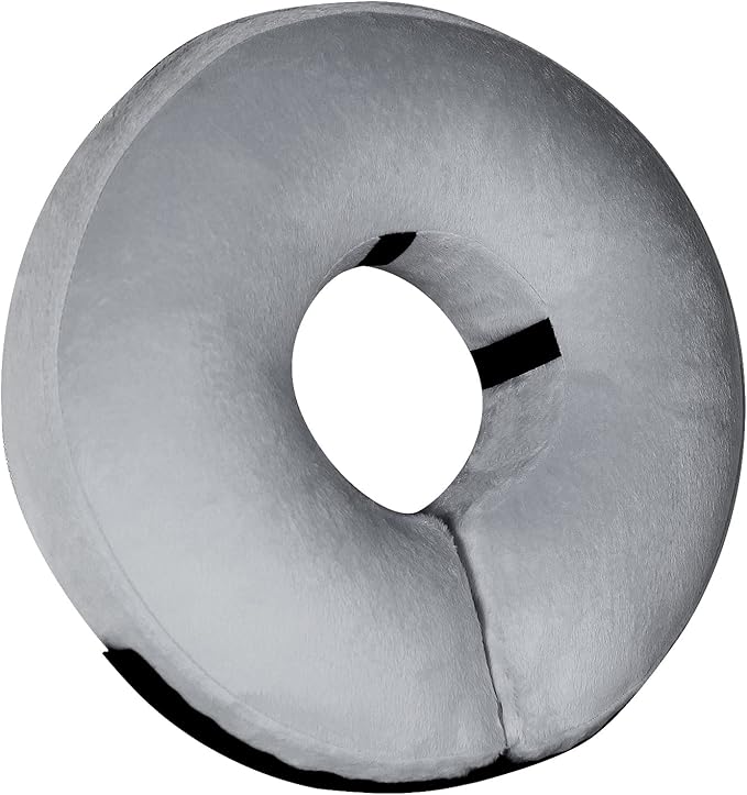 Inflatable Dog Cone Collar-Soft Protective Cone for Dogs After Surgery,Dog Donut Collar for Large Medium Small Dogs and Cats (Grey,Large)