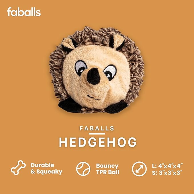 fabdog Hedgehog faball Squeaky Dog Toy (Small)