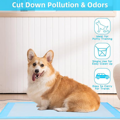 FluffyDream Super Absorbent Waterproof Dog and Puppy Pet Training Pad, Housebreaking Pet Pad,Blue (28"X30"(100PCS))