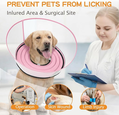 Raised Dog Cone Collar Alternative After Surgery, Soft Dog Cone for Small Medium Large Breeds to Stop Licking, Pet Neck Donut Collar After Surgery