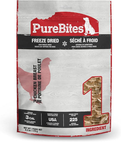 PureBites Chicken Breast Freeze Dried Dog Treats, 1 Ingredient, Made in USA, 6.2oz