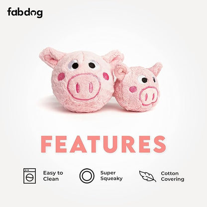 fabdog Pig faball Squeaky Dog Toy (Large)