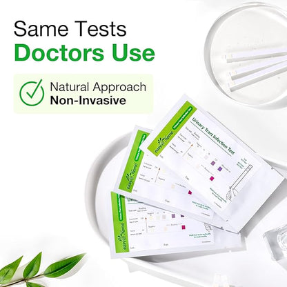 Easy@Home Urinary Tract Infection Tests: UTI Testing Strips with Reliable Results, Fast Urine Test Urinalysis for Bladder Infections UTIs, Individual Packet (UTI-3 Pack)