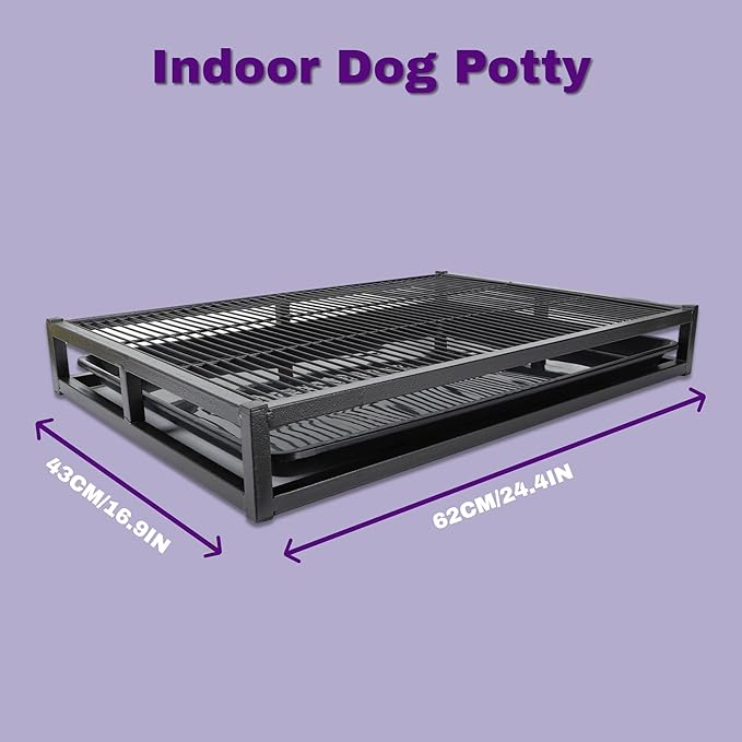 Gugxiom 62 * 43 * 8cm Training Toilet Potty Tray, Portable Dog Training Toilet, Reusable Long Lifespan Easy to Clean Indoor Outdoor Pet Litter Box for Puppy