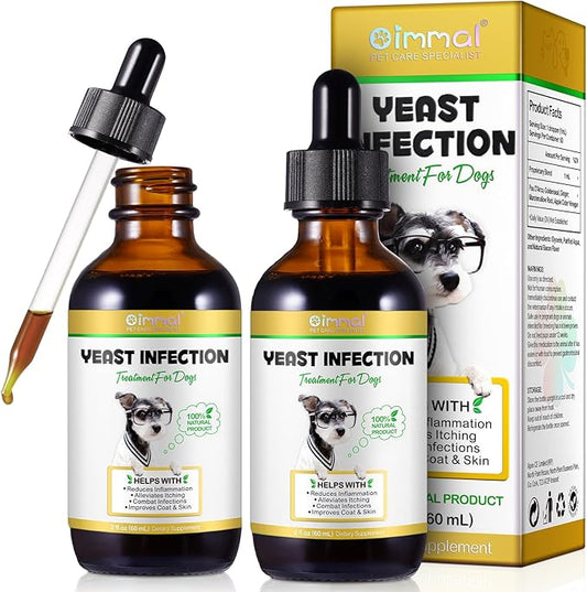 Yeast Infection Treatment for Dogs, Natural Dog Yeast Infection Treatment Supports Itch Relief, Ear Infection, Allergy Relief, Pet Supplies Dog Herbal Supplement, Bacon Flavor-2PCS