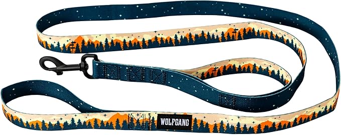 Wolfgang Heavy Duty Dog Leash, Pull-Tested for Walking & Training, Overland Print, Dual Handle Large