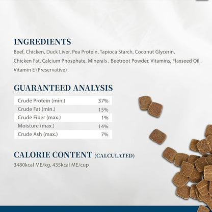 Herz Air-Dried Dog Food Beef & Duck Liver Recipe 2.2 lb, All-Natural, High-Protein, Grain-Free, Limited Ingredients, Complete & Balanced, Premium Canine Cuisine
