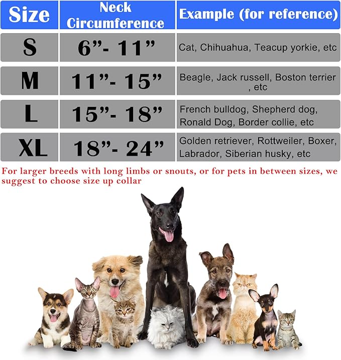 Katoggy Inflatable Dog Cone Collar for After Surgery, Soft Adjustable Blow up Donut E-Collar for Small Medium Large Dog and Cats