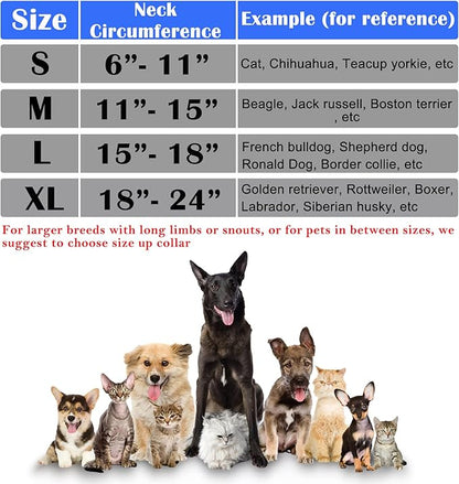 Katoggy Inflatable Dog Cone Collar for After Surgery, Soft Adjustable Blow up Donut E-Collar for Small Medium Large Dog and Cats