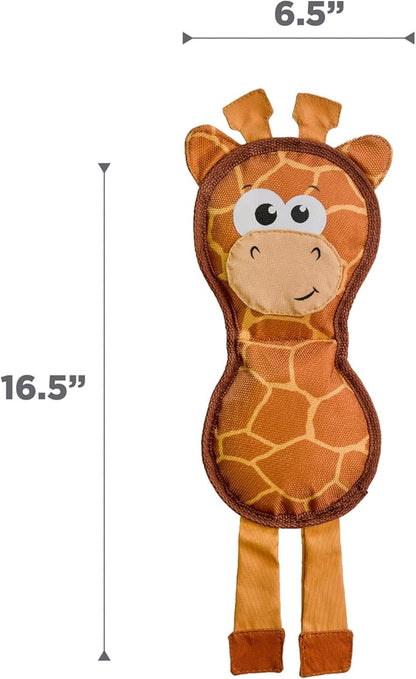 Outward Hound Fire Biterz Giraffe Firehose Plush Dog Toy, Brown, Medium