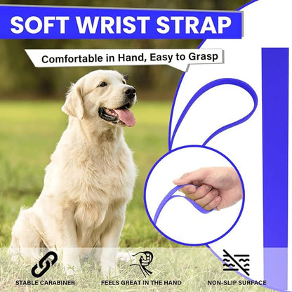 Waterproof Dog Leash 10ft, 16ft, 30ft, 50ft PVC Recall Long Line Dog Leash Beach Swimming Tracking Training Dogs Lead for Small, Medium and Large Dogs