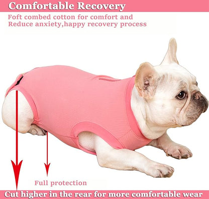 Recovery Suit for Dogs,Dog Cone Alternative Zipper Surgery Suit Female Spay,Soft Dog Surgery Suit for Anti Licking,Breathable Surgical Suit for Dogs Female Spay