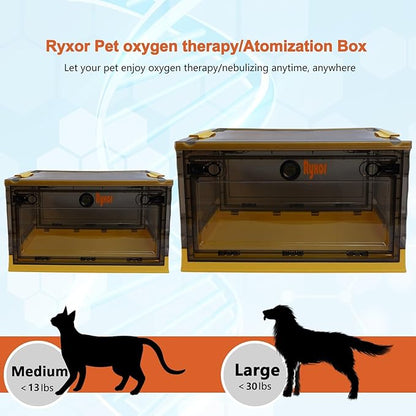 Ryoxr Puppy Atomization Nest, Folding Pet ICU & Pet Oxygen Chamber, Incubator for Puppies with Pet Nebulizer Box - Pet Cages for Cats, Dogs & Home Pet for Cough Breathing Treatment （Large,Yellow ）