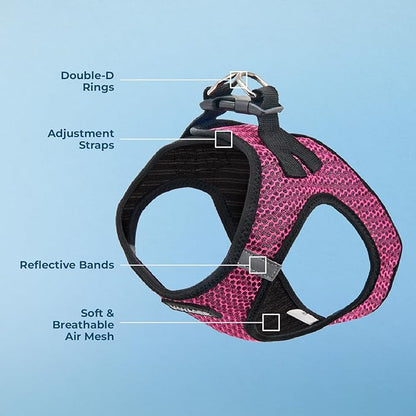 Voyager Step-in Air Dog Harness - All Weather Mesh Step in Vest Harness for Small and Medium Dogs by Best Pet Supplies - Harness (Fuchsia 2-Tone), X-Large