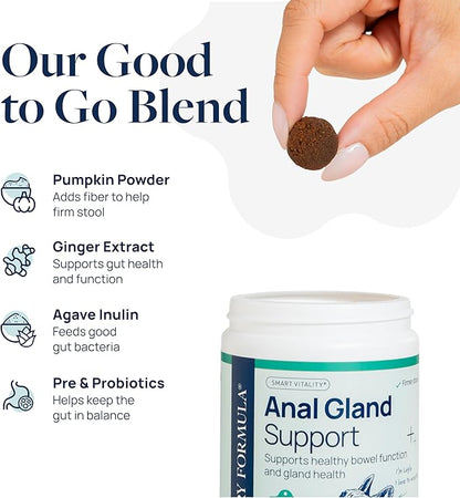 Veterinary Formula Anal Gland Support for Dogs – Vet-Formulated No Scoot Chews with Pumpkin, Ginger, Agave Inulin & Probiotics – Supports Scooting, Stool Quality & Digestive Health, 120 Soft Chews
