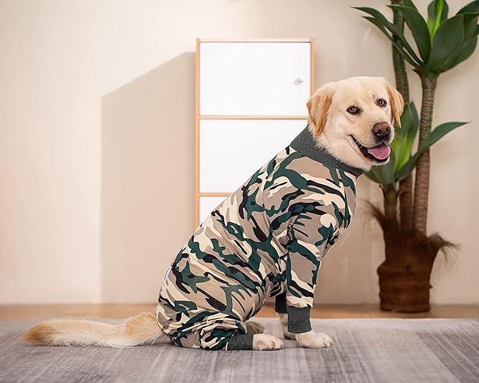 Caomo Dog surgery Recovery Suit female male for Dogs After Surgery Medium Large Dogs Onesie,Lightweight Dog recovery suit for Shedding Prevent Licking Surgical Wound,Dog Pajamas Pjs ,Full Belly