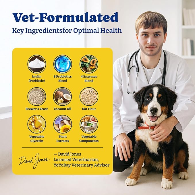 Probiotics for Dogs - Dog Probiotics for Gut, Immune & Skin Health - 6 Billion CFUs, 180 Soft Chews, Salmon & Blueberry Flavor - with Prebiotics & Digestive Enzymes