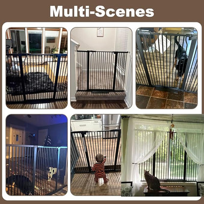 40.55" Extra Tall Baby Gate for Doorways Stairs, 29.6-32.5 in Narrow Baby Gates No Drill, Tall Dog Gate Indoor Walk Thru, Pressure Mounted Child Gate with Door for Pet Doggie Puppy Black