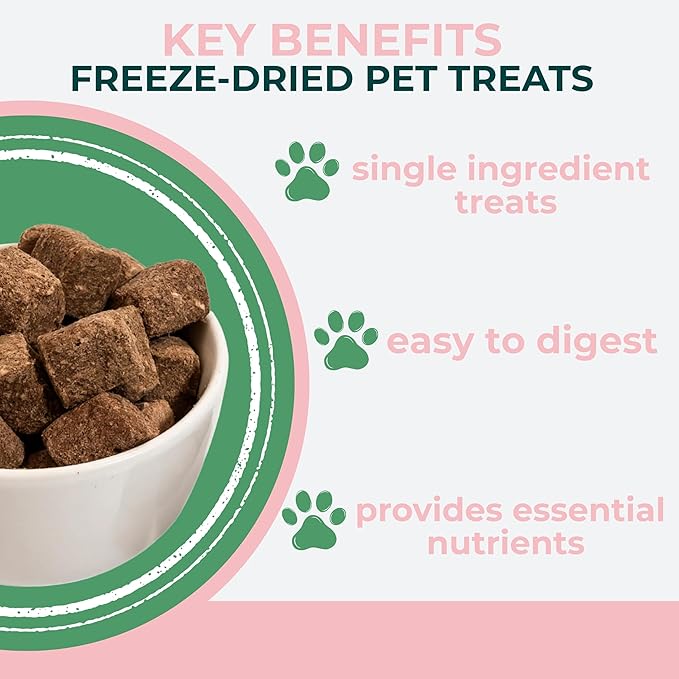 Momentum Carnivore Nutrition Freeze-Dried Turkey Heart Dog Treats & Cat Treats – Single-Ingredient, High-Protein, Grain-Free, Lean & Easily Digestible – Made in USA – 3 oz Bag
