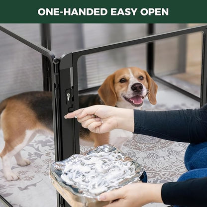 FXW AuraSpace Pro Acrylic Indoor Dog Playpen, Heavy-Duty with Metal Frame, 32" Height 12 Panels for Small and Medium Dogs, Black│Patented