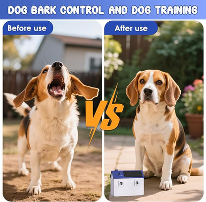 Dog Bark Deterrent Devices: Ultrasonic Anti Barking Device for Dogs with 3 Training Modes 50 FT | Solar Dog Barking Deterrent Devices | Stop Barking Dog Device for Indoor (Blue)