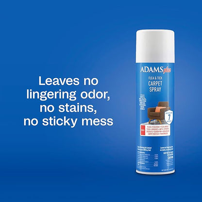 ADAMS Plus Flea & Tick Carpet Spray, Kills Fleas, Flea Eggs, Ticks, Ants, Roaches, Spiders, and Many Other Listed Nuisance Pests, for Indoor House and Carpet Treatment, Treats Up to 2,000 Sq Ft, 16 oz