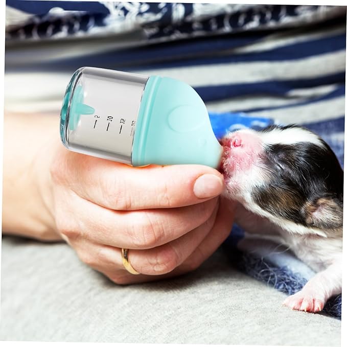 Mikikit 2pcs Pet Nursing Bottles for Newborn Kittens Puppies Safe Milk Feeders with Pressure Control Design for Pets