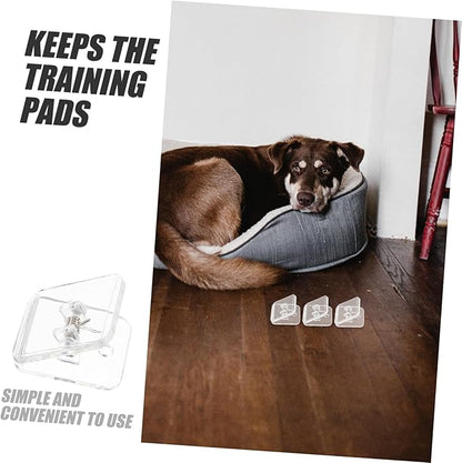 Yardwe 6pcs Transparent Dog Pee Pad Holder Tray Indoor Potty System for Dogs Adhesive Backing for Secure Fit Versatile Puppy Training Pads Holder Easy to Install and Clean
