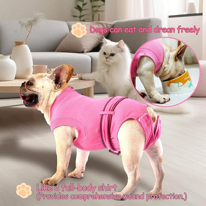 Dog Female Spay Recovery Suit Large Pink,Male Neuter Surgery Recovery Shirt,Pink L