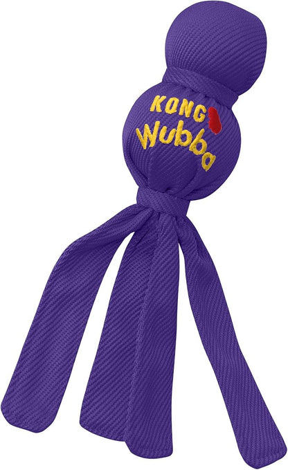 KONG Wubba Dog Toy 2 Pack – Durable Interactive Tug & Toss Toy with Reinforced Nylon, Floppy Tails for Fetch, Shake & Squeaky Play (Small, 2 Pack)