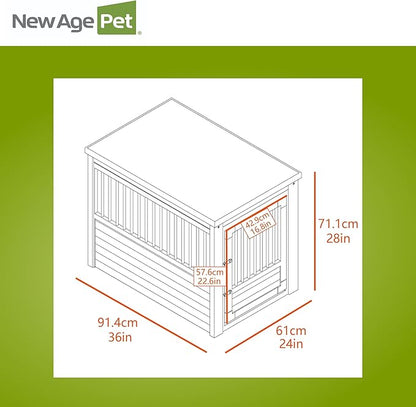 New Age Pet ECOFLEX InnPlace Dog Crate & End Table, Indoor Furniture Style Pet Kennel for Small, Medium, Large & XL Dogs, Durable Composite, Russet Brown, Large