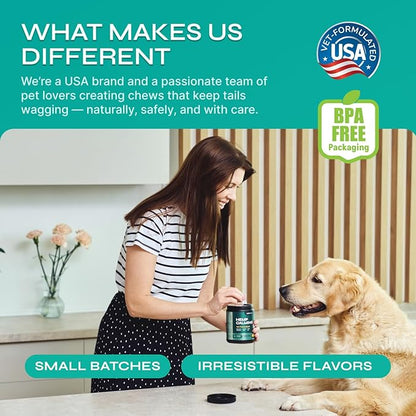 Dog Calming Chews with Hemp - 17,810 mg Hemp Oil per Pack - Soft Calming Chews for Dogs with Melatonin - Relaxation Support for Travel, Grooming, Separation, Thunder, Fireworks - 130 Beef Bites