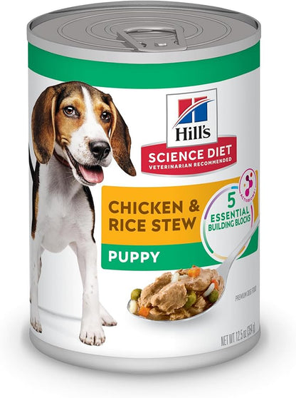 Hill's Science Diet Puppy Wet Dog Food, Chicken & Rice, 12.5 oz. Cans, 12-Pack