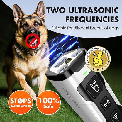 Dog Bark Deterrent Device, 3X Ultrasonic Anti Barking, 6 Training Modes 23 FT Range Barks No More Indoors Outdoors Behavior Correct Safe & Humane Rechargeable Compact Bark Control for Dogs