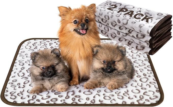 Qeils Reusable Puppy Pads, 2 Pack Washable Pee Pads for Dogs, Waterproof Non Slip Wee Wee pad, Absorbent and Leakproof Training Mats for Potty, Crate, Playpen, Bed, Sofa, 18"x 24"