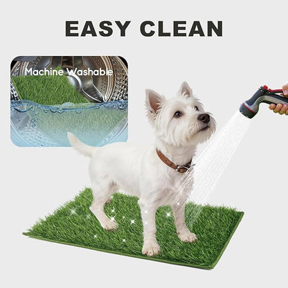 HQ4US 4LEGS Dog Grass Pad with Tray Foldable Dog Litter Box High Walls, Odor Free Artificial Grass for Dogs Potty, Pee Pad Holder, Seamless, No Assembly, Waterproof, Easy Clean, Portable for Travel