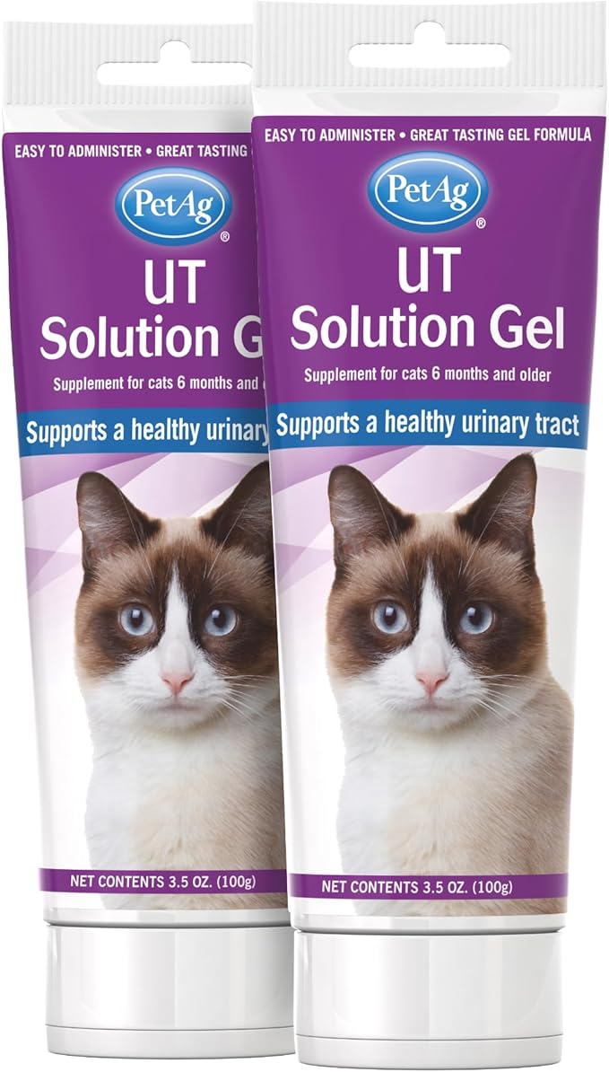 PetAg UT Solution Gel Supplement for Cats - 3.5 oz, Pack of 2 - Supports a Healthy Urinary Tract for Cats 6 Months and Older