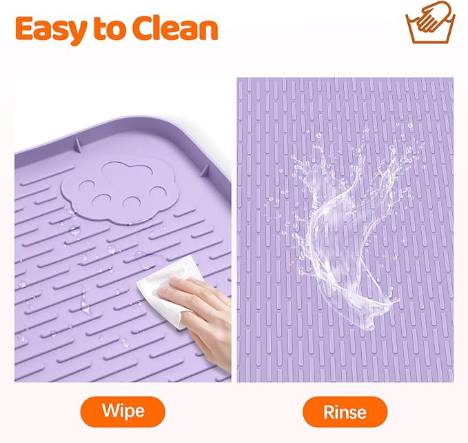 Pee Pads for Dogs, 34" x 22" Extra Large Reusable Silicone Mat, Washable Puppy Training Pads for Potty Training, Non-Slip, Leak-Proof, Indoor Floor Protection (Purple)