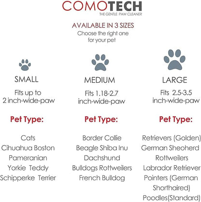 Professional 7 in 1 Dog Paw Cleaner for Dogs & Cats - Includes 1 Portable Paw Washer, 1 Bath Brush, 2 Dog Toothbrushes and 3 Absorbent Towels Note: Fits Paws 2.5 to 3.5 Inches Wide (Large, Grey)