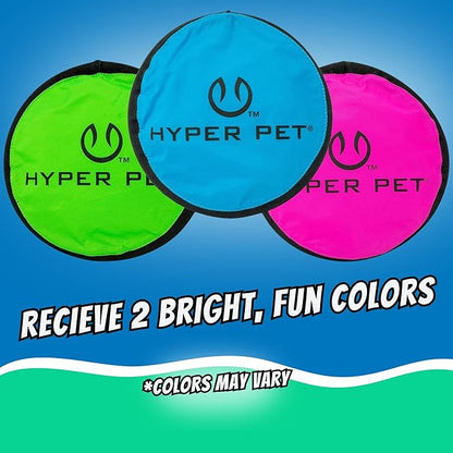 Hyper Pet Flippy Flopper 9" Flying Disc Soft Dog Toy, Floats in Water & Safe on Teeth, for All Breeds, Pack of 2 (Colors May Vary)