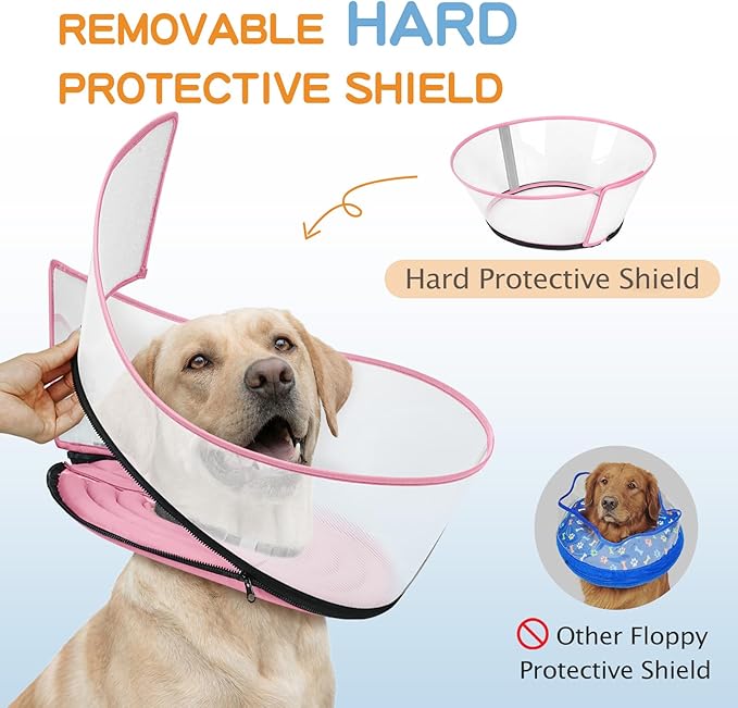 Raised Dog Cone Collar Alternative After Surgery, Soft Dog Cone for Small Medium Large Breeds to Stop Licking, Pet Neck Donut Collar After Surgery