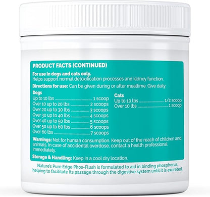 Phos-Flush Phosphate Binder for Cats and Dogs. Dog Kidney and Cat Kidney Support. Feline Urinary Tract Support. Compliments a Renal Failure Dog Food Diet or Cat Renal Support Diet. 200 Grams.
