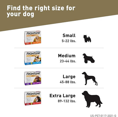 FRONTLINE Gold Flea & Tick Treatment for X-Large Dogs Up to 89 to 132 lbs., Pack of 3