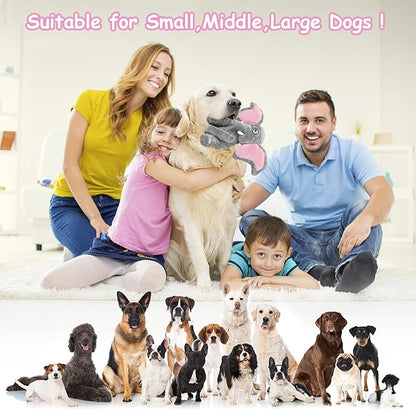 Letsmeet Plush Large Dog Toys with Squeaker and Crinkle Paper, Interactive Puppy Chew and Teeth Cleaning Toy, Pet Toys for Small, Medium and Large Dogs