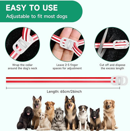 4 Pack Flea Collar for Dogs, Flea and Tick Prevention for Dogs, Dog Flea and Tick Treatment, 32 Months Protection, Waterproof, Adjustable Tick Collar for Dogs, One Size Fits All, Red and White