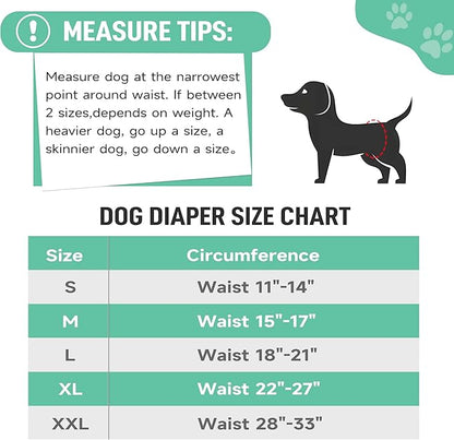 Tuiskusa Male Dog Diapers, High Absorbing Dog Belly Bands for Male Dogs, Washable Reusable Dog Male Wraps(5 Pack)