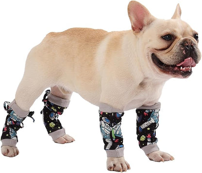 PetWarm Dog Recovery Sleeve 4pcs Set, Dog Leg Sleeve, Ideal for Comfort and Support During Pet Recovery, Suitable for Active or Support Recoverying Pet Use, Grey, L