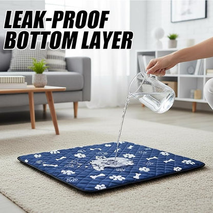Puppy Pad with Pheromones, Training Pads for Dogs, 30x30cm Blue Bone Design, Includes 3 Random Color Bell Balls, Ideal for Puppy Potty Training, Senior Pet Care, and Travel