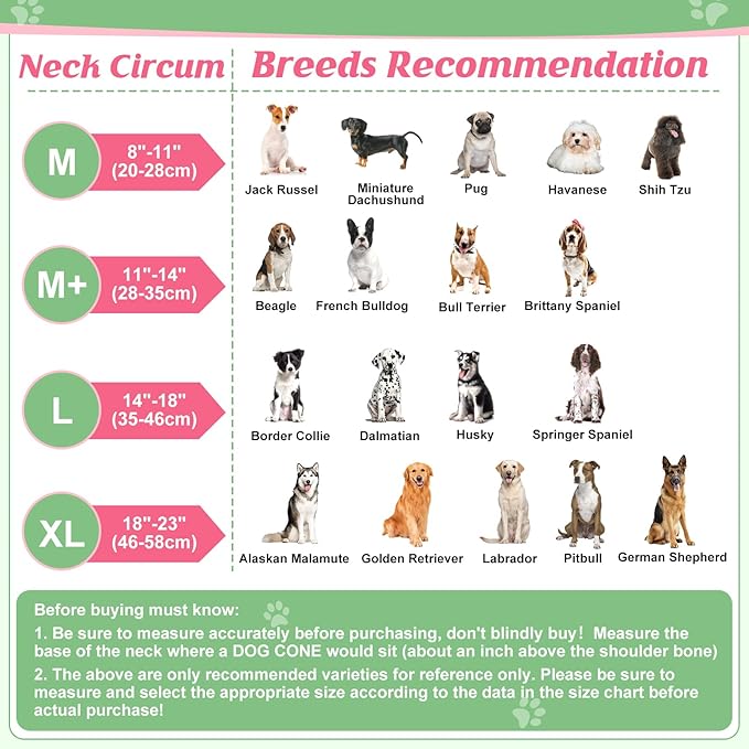 Inflatable Dog Cone, Watermelon Donut Collar After Surgery, Donut Cone with Detachable Anti-Licking Shield, Soft Recovery Collar for Large Medium Pets Does Not Block View