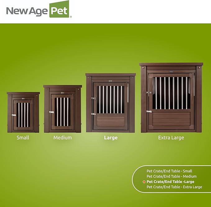 New Age Pet ECOFLEX InnPlace Dog Crate & End Table, Indoor Furniture Style Pet Kennel for Small, Medium, Large & XL Dogs, Durable Composite, Russet Brown, Large